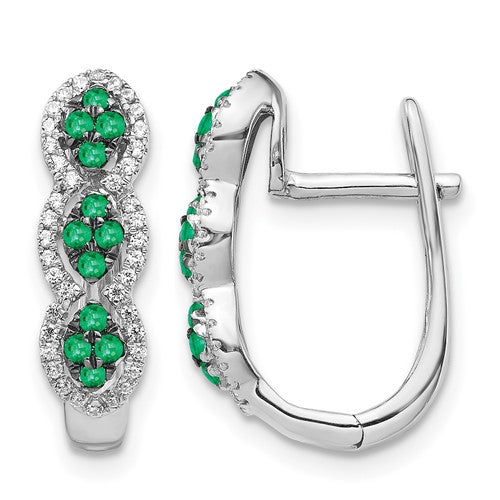 14k-white-gold-diamond-and-emerald-hinged-earrings-SolomonJeweler-Wichita-KS-CustomJewelry