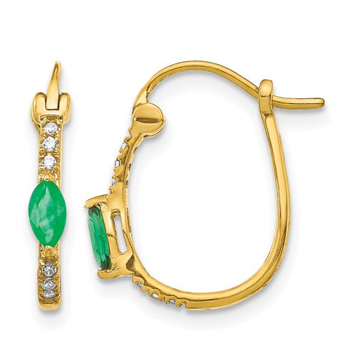 14k-1-20ct-diamond-and-emerald-hinged-hoop-earrings-SolomonJeweler-Wichita-KS-CustomJewelry