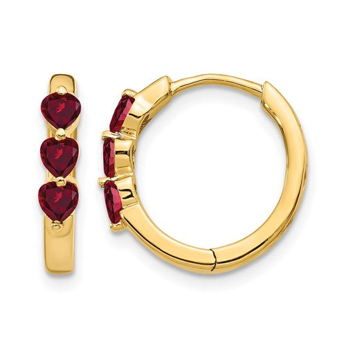 14k-created-ruby-polished-hinged-hoop-earrings-SolomonJeweler-Wichita-KS-CustomJewelry