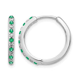14k-white-gold-diamond-and-emerald-hinged-hoop-earrings-SolomonJeweler-Wichita-KS-CustomJewelry