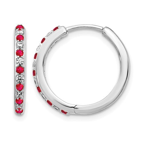14k-white-gold-diamond-and-ruby-hinged-hoop-earrings-SolomonJeweler-Wichita-KS-CustomJewelry