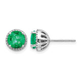 14k-white-gold-diamond-and-emerald-post-earrings-SolomonJeweler-Wichita-KS-CustomJewelry