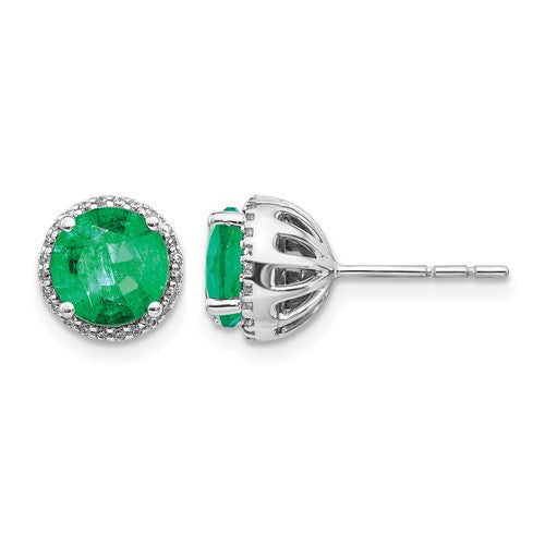 14k-white-gold-diamond-and-emerald-post-earrings-SolomonJeweler-Wichita-KS-CustomJewelry