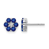 14k-white-gold-polished-sapphire-and-diamond-post-earrings-SolomonJeweler-Wichita-KS-CustomJewelry