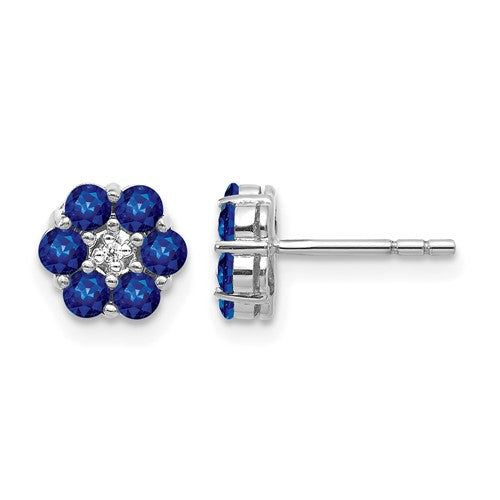 14k-white-gold-polished-sapphire-and-diamond-post-earrings-SolomonJeweler-Wichita-KS-CustomJewelry