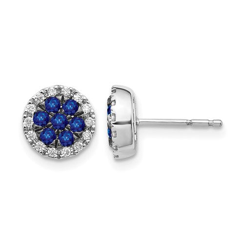 14k-white-gold-diamond-and-sapphire-circle-post-earrings-SolomonJeweler-Wichita-KS-CustomJewelry