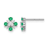 14k-white-gold-emerald-and-diamond-post-earrings-SolomonJeweler-Wichita-KS-CustomJewelry