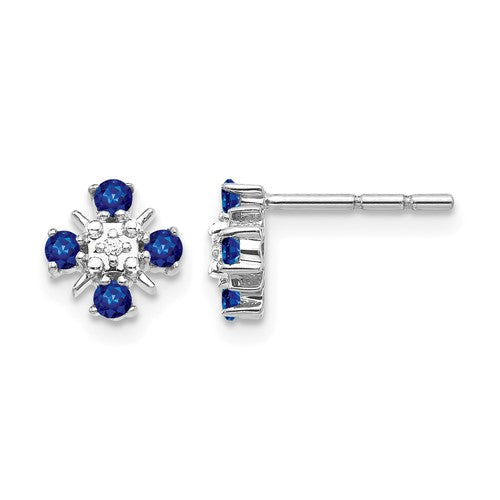 14k-white-gold-blue-sapphire-and-diamond-post-earrings-SolomonJeweler-Wichita-KS-CustomJewelry