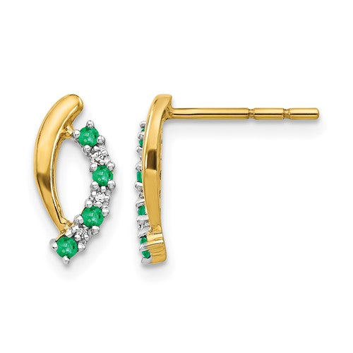 14k-diamond-and-emerald-post-earrings-SolomonJeweler-Wichita-KS-CustomJewelry