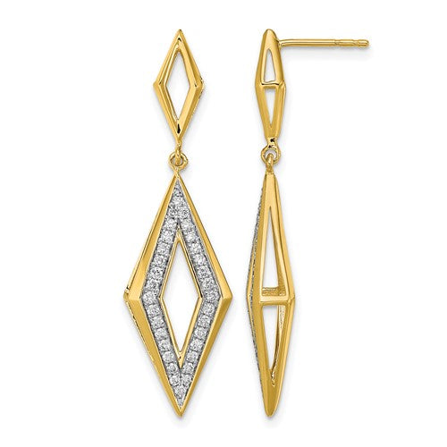 14k-polished-diamond-dangle-post-earrings-SolomonJeweler-Wichita-KS-CustomJewelry