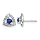 14k-white-gold-diamond-and-blue-sapphire-triangle-post-earrings-SolomonJeweler-Wichita-KS-CustomJewelry