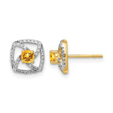 14k-polished-diamond-and-citrine-square-post-earrings-SolomonJeweler-Wichita-KS-CustomJewelry