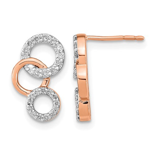 14k-rose-gold-diamond-circles-post-earrings-SolomonJeweler-Wichita-KS-CustomJewelry