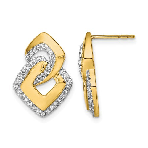 14k-polished-diamond-fancy-shaped-post-earrings-SolomonJeweler-Wichita-KS-CustomJewelry