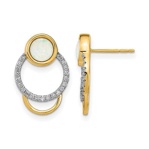 14k-polished-diamond-opal-circle-post-earrings-SolomonJeweler-Wichita-KS-CustomJewelry
