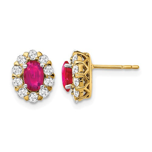 14k-oval-ruby-and-diamond-halo-post-earrings-SolomonJeweler-Wichita-KS-CustomJewelry