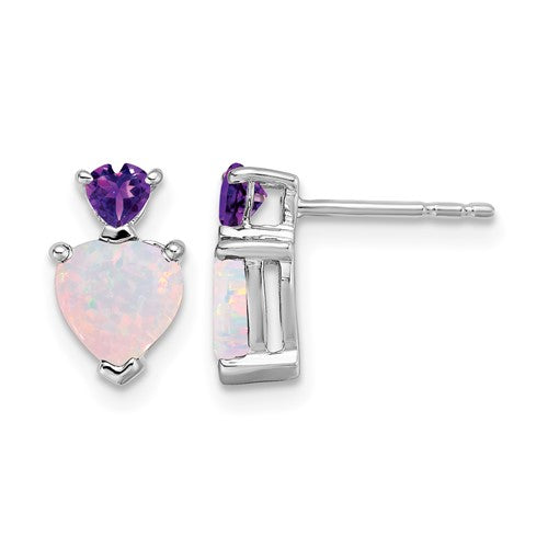 14k-white-gold-created-opal-and-amethyst-heart-earrings-SolomonJeweler-Wichita-KS-CustomJewelry