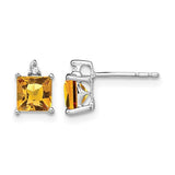 14k-white-gold-princess-citrine-and-diamond-earrings-SolomonJeweler-Wichita-KS-CustomJewelry