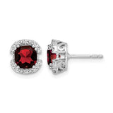 14k-white-gold-cushion-garnet-and-diamond-halo-earrings-SolomonJeweler-Wichita-KS-CustomJewelry