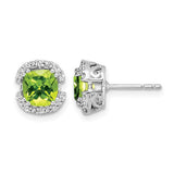 14k-white-gold-cushion-peridot-and-diamond-halo-earrings-SolomonJeweler-Wichita-KS-CustomJewelry