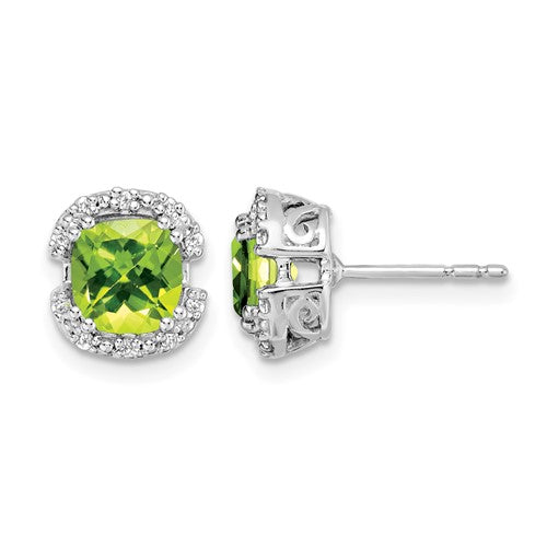 14k-white-gold-cushion-peridot-and-diamond-halo-earrings-SolomonJeweler-Wichita-KS-CustomJewelry