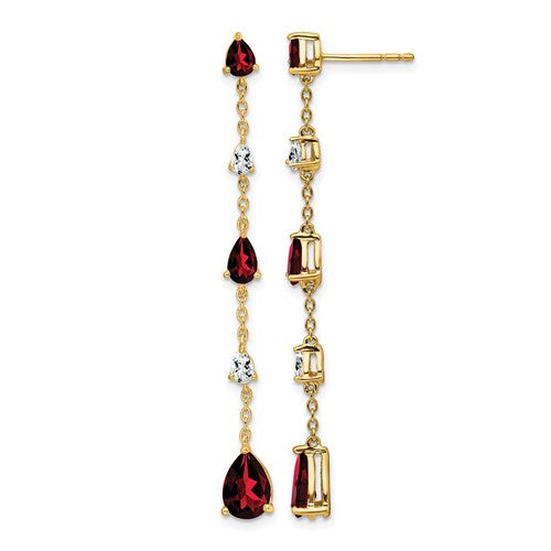 14k-garnet-and-white-topaz-dangle-earrings-SolomonJeweler-Wichita-KS-CustomJewelry