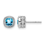 14k-white-gold-cushion-blue-topaz-and-diamond-earrings-SolomonJeweler-Wichita-KS-CustomJewelry