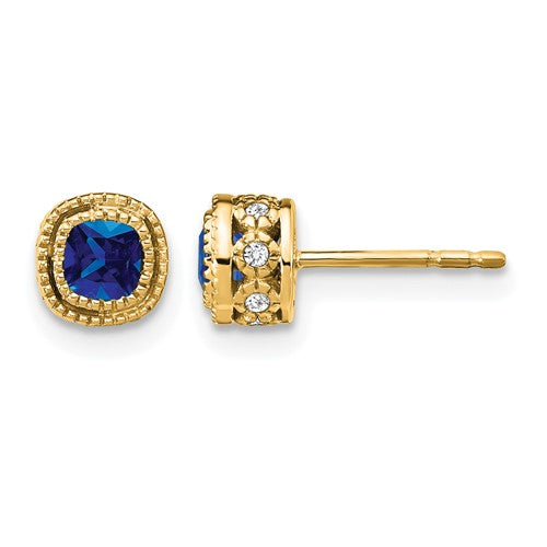 14k-cushion-sapphire-and-diamond-earrings-SolomonJeweler-Wichita-KS-CustomJewelry