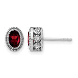 14k-white-gold-oval-garnet-and-diamond-earrings-SolomonJeweler-Wichita-KS-CustomJewelry