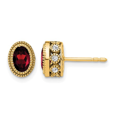 14k-oval-garnet-and-diamond-earrings-SolomonJeweler-Wichita-KS-CustomJewelry