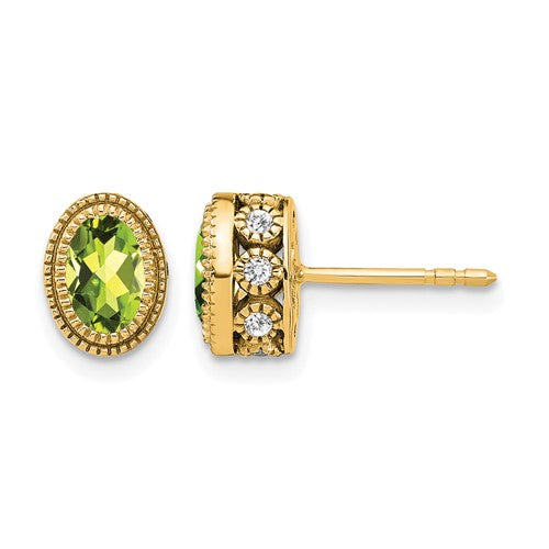 14k-oval-peridot-and-diamond-earrings-SolomonJeweler-Wichita-KS-CustomJewelry