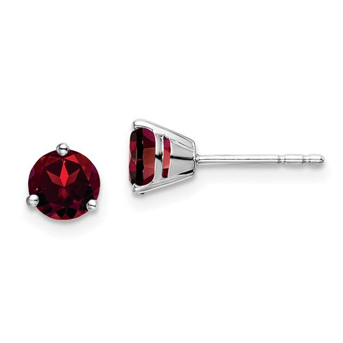 14k-white-gold-round-garnet-earrings-SolomonJeweler-Wichita-KS-CustomJewelry
