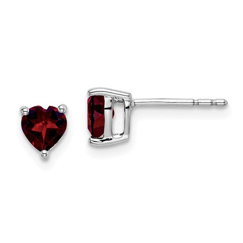 14k-white-gold-heart-garnet-earrings-SolomonJeweler-Wichita-KS-CustomJewelry