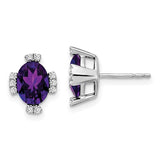 14k-white-gold-oval-amethyst-and-diamond-earrings-SolomonJeweler-Wichita-KS-CustomJewelry