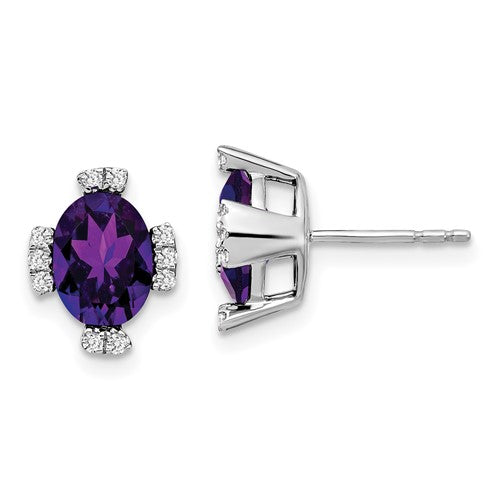 14k-white-gold-oval-amethyst-and-diamond-earrings-SolomonJeweler-Wichita-KS-CustomJewelry