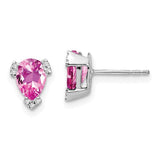 14k-white-gold-pear-created-pink-sapphire-and-diamond-earrings-SolomonJeweler-Wichita-KS-CustomJewelry