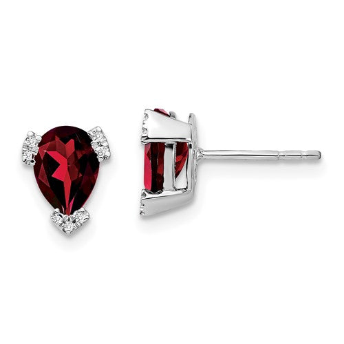 14k-white-gold-pear-garnet-and-diamond-earrings-SolomonJeweler-Wichita-KS-CustomJewelry