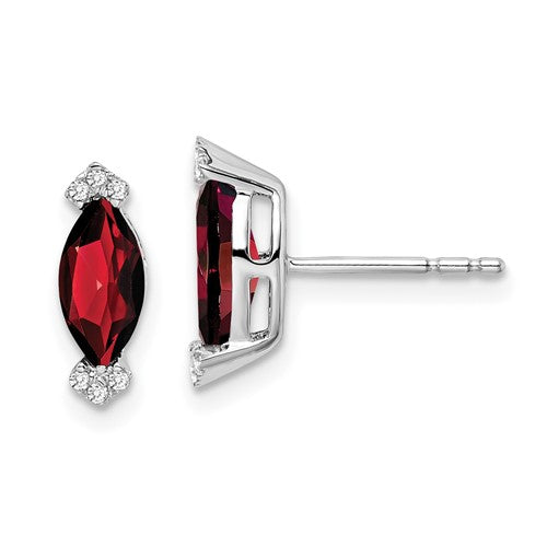 14k-white-gold-marquise-garnet-and-diamond-earrings-SolomonJeweler-Wichita-KS-CustomJewelry