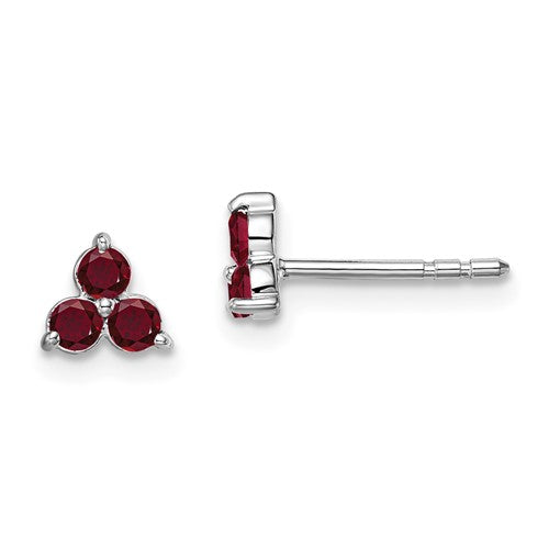 14k-white-gold-3-stone-created-ruby-triangle-earrings-SolomonJeweler-Wichita-KS-CustomJewelry