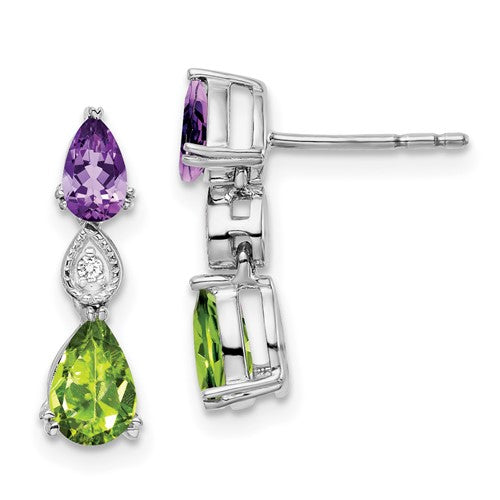 14k-white-gold-amethyst-peridot-diamond-earrings-SolomonJeweler-Wichita-KS-CustomJewelry