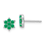 14k-white-gold-emerald-floral-post-earrings-SolomonJeweler-Wichita-KS-CustomJewelry