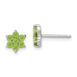 14k-white-gold-peridot-floral-post-earrings-SolomonJeweler-Wichita-KS-CustomJewelry