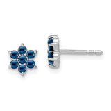 14k-white-gold-sapphire-floral-post-earrings-SolomonJeweler-Wichita-KS-CustomJewelry