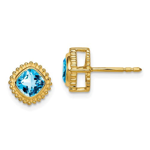 14k-cushion-blue-topaz-earrings-SolomonJeweler-Wichita-KS-CustomJewelry