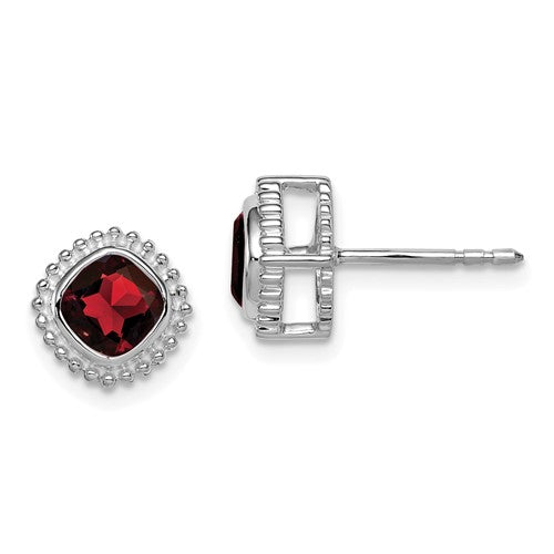 14k-white-gold-cushion-garnet-earrings-SolomonJeweler-Wichita-KS-CustomJewelry