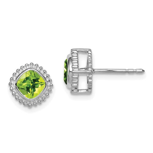 14k-white-gold-cushion-peridot-earrings-SolomonJeweler-Wichita-KS-CustomJewelry