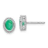 14k-white-gold-oval-emerald-post-earrings-SolomonJeweler-Wichita-KS-CustomJewelry