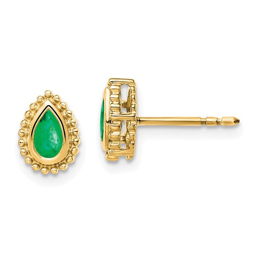 14k-pear-emerald-post-earrings-SolomonJeweler-Wichita-KS-CustomJewelry
