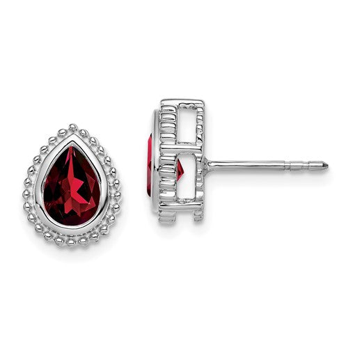 14k-white-gold-pear-garnet-post-earrings-SolomonJeweler-Wichita-KS-CustomJewelry