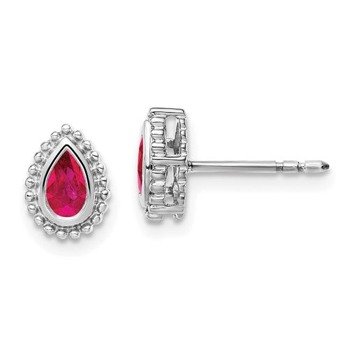 14k-white-gold-pear-ruby-post-earrings-SolomonJeweler-Wichita-KS-CustomJewelry